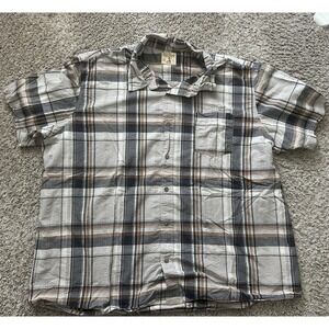 RedHead 4XL Red Head Short Sleeve Button Up‎ Gray Brown